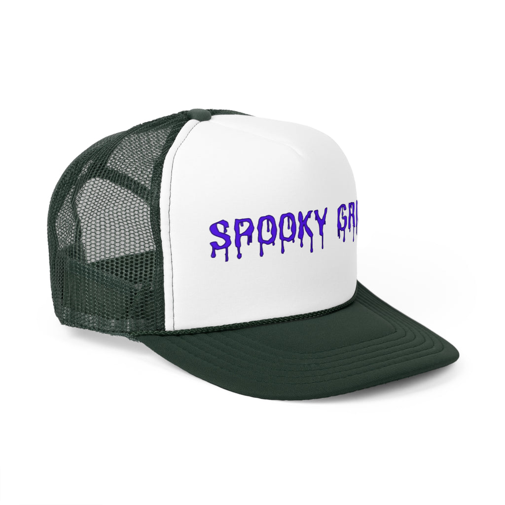 Spooky Grins Trucker Cap - Perfect for Halloween, Fun Events, Festivals, Outdoor Adventures, Unique Gift Option