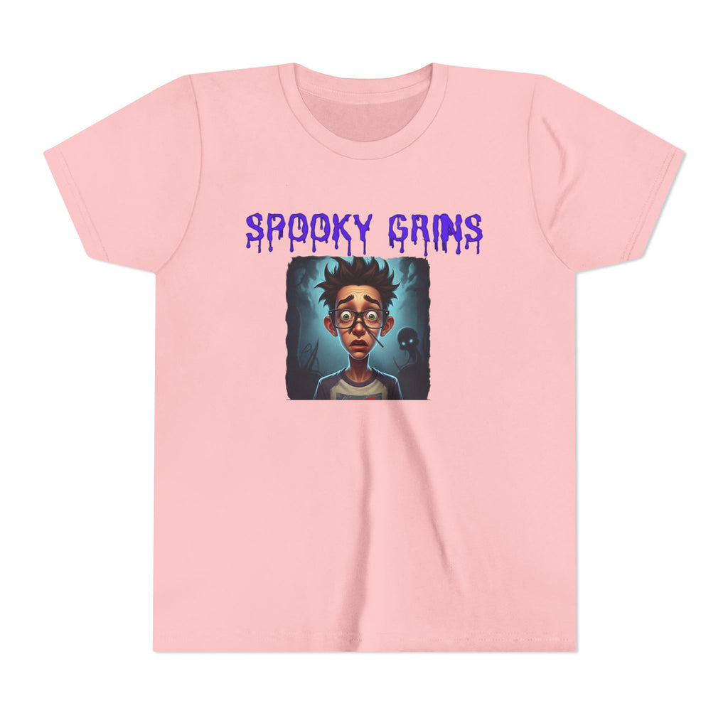 Youth Spooky Grins Tee, Halloween Shirt, Short Sleeve Graphic Tee, for Boys and Girls