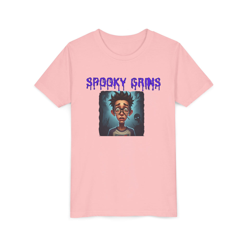Youth Spooky Grins Tee, Halloween Shirt, Short Sleeve Graphic Tee, for Boys and Girls