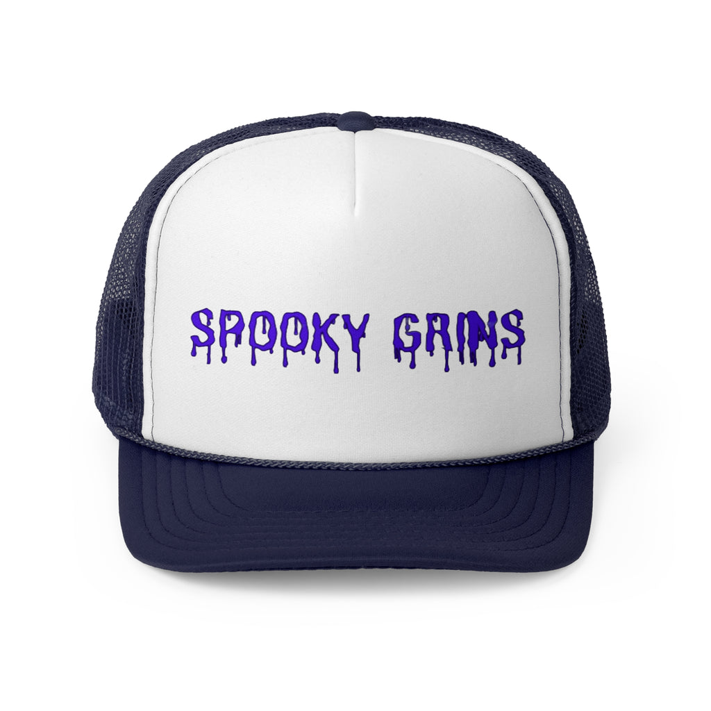 Spooky Grins Trucker Cap - Perfect for Halloween, Fun Events, Festivals, Outdoor Adventures, Unique Gift Option