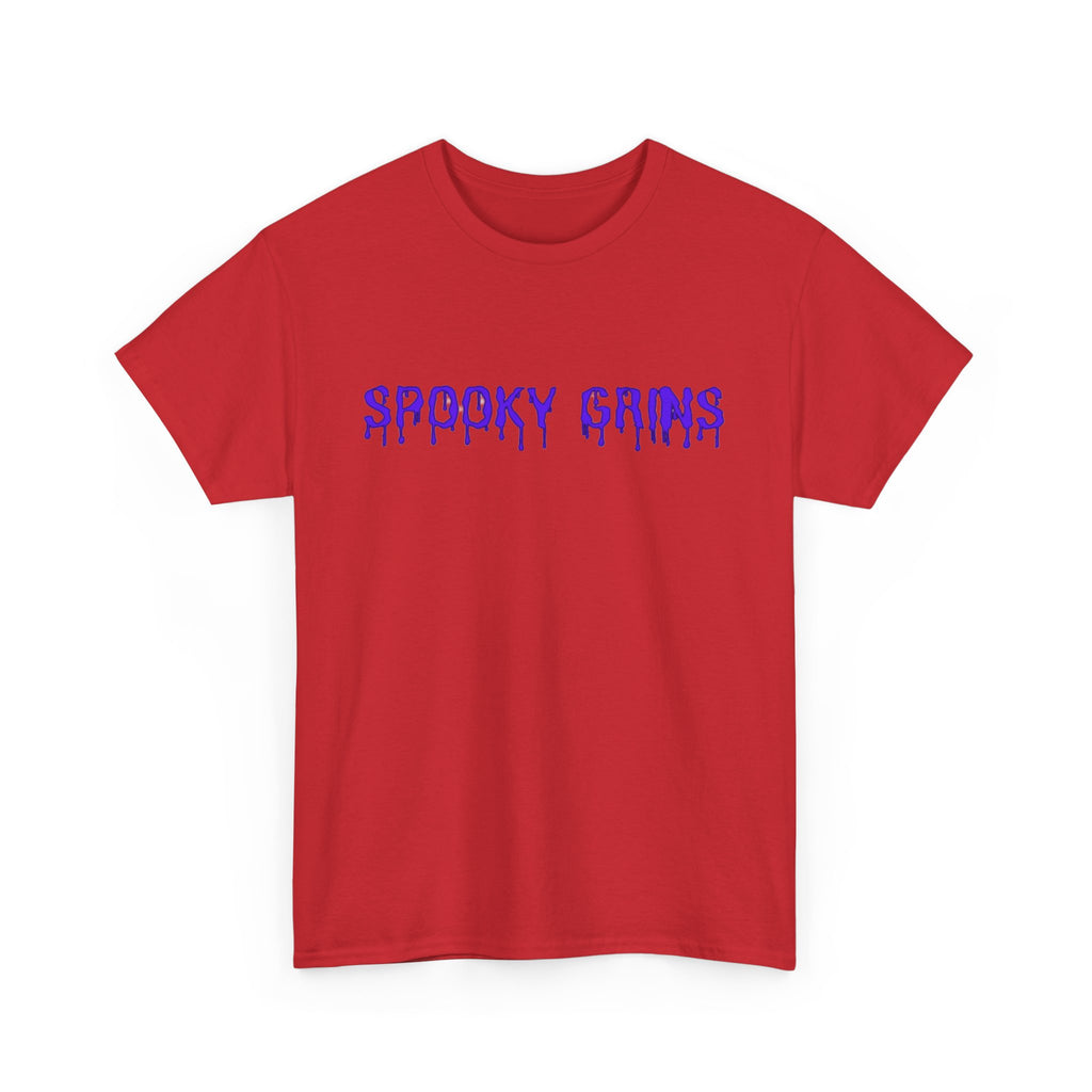 Spooky Grins Unisex Heavy Cotton Tee, Halloween T-Shirt, Graphic Tee for Fall, Casual Wear, Unique Gift for Ghost Lovers