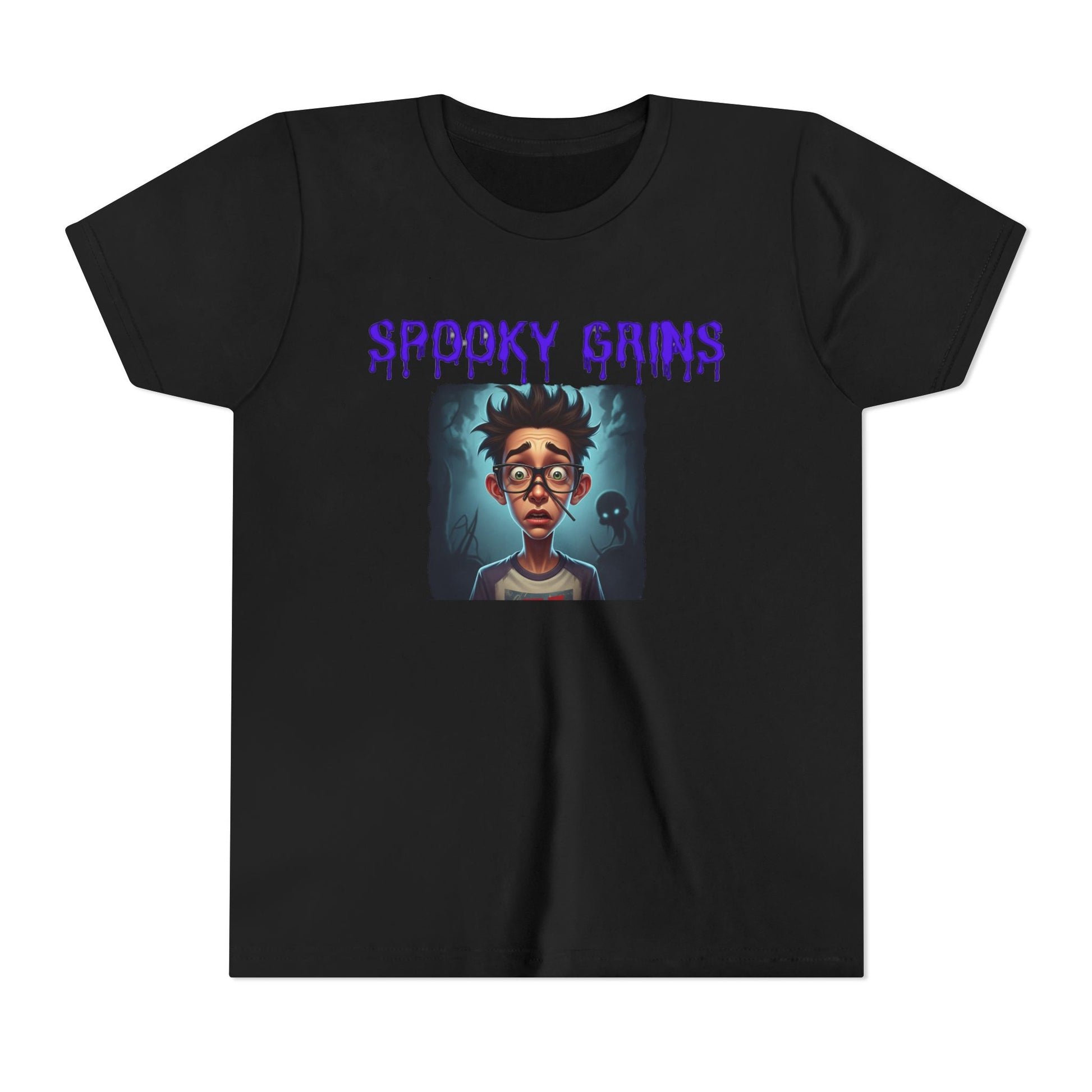 Youth Spooky Grins Tee, Halloween Shirt, Short Sleeve Graphic Tee, for Boys and Girls