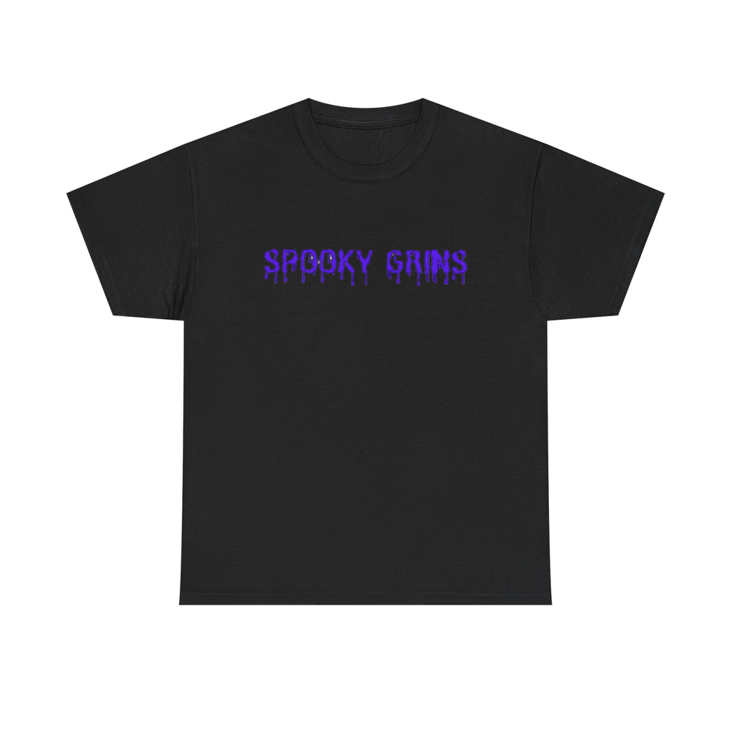 Spooky Grins Unisex Heavy Cotton Tee, Halloween T-Shirt, Graphic Tee for Fall, Casual Wear, Unique Gift for Ghost Lovers