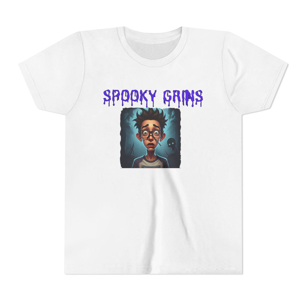 Youth Spooky Grins Tee, Halloween Shirt, Short Sleeve Graphic Tee, for Boys and Girls