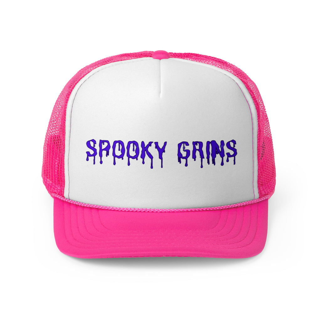 Spooky Grins Trucker Cap - Perfect for Halloween, Fun Events, Festivals, Outdoor Adventures, Unique Gift Option