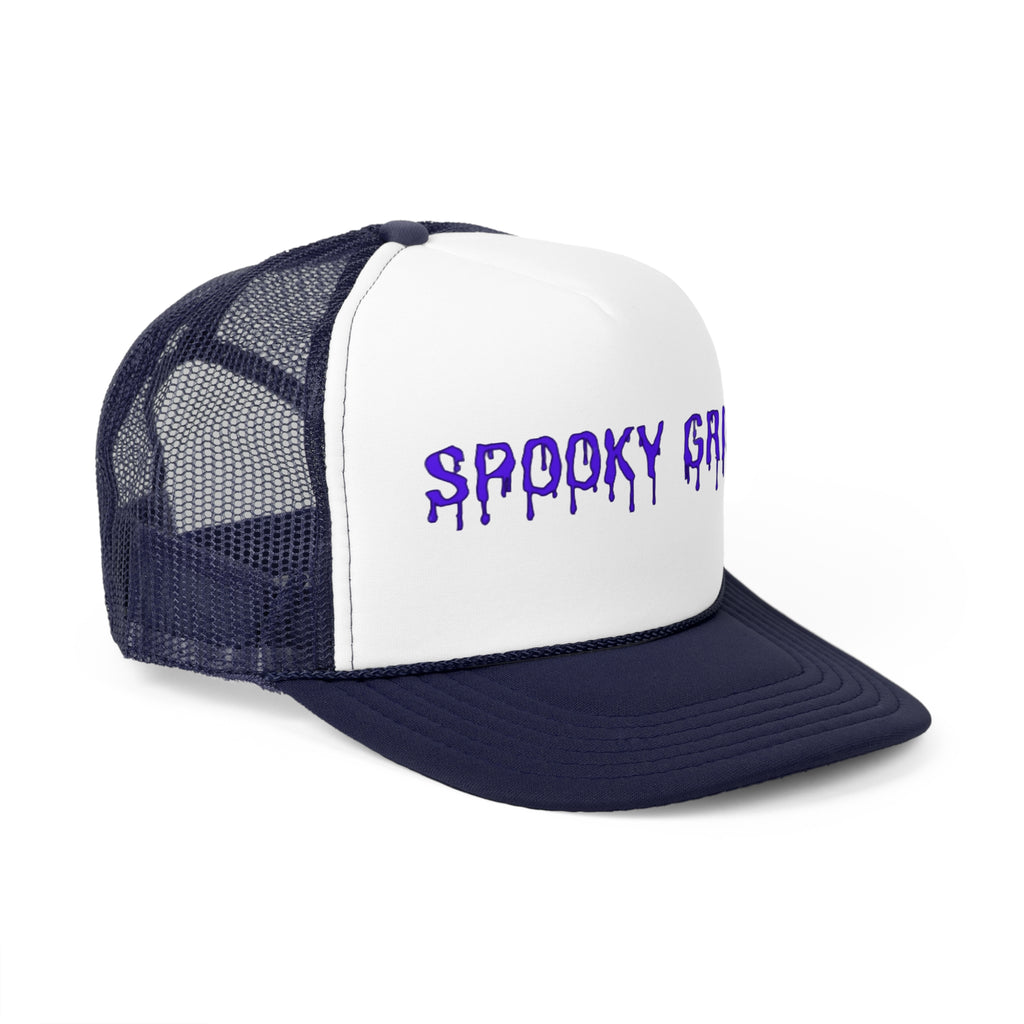 Spooky Grins Trucker Cap - Perfect for Halloween, Fun Events, Festivals, Outdoor Adventures, Unique Gift Option