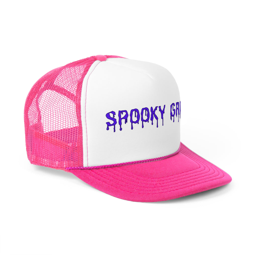 Spooky Grins Trucker Cap - Perfect for Halloween, Fun Events, Festivals, Outdoor Adventures, Unique Gift Option