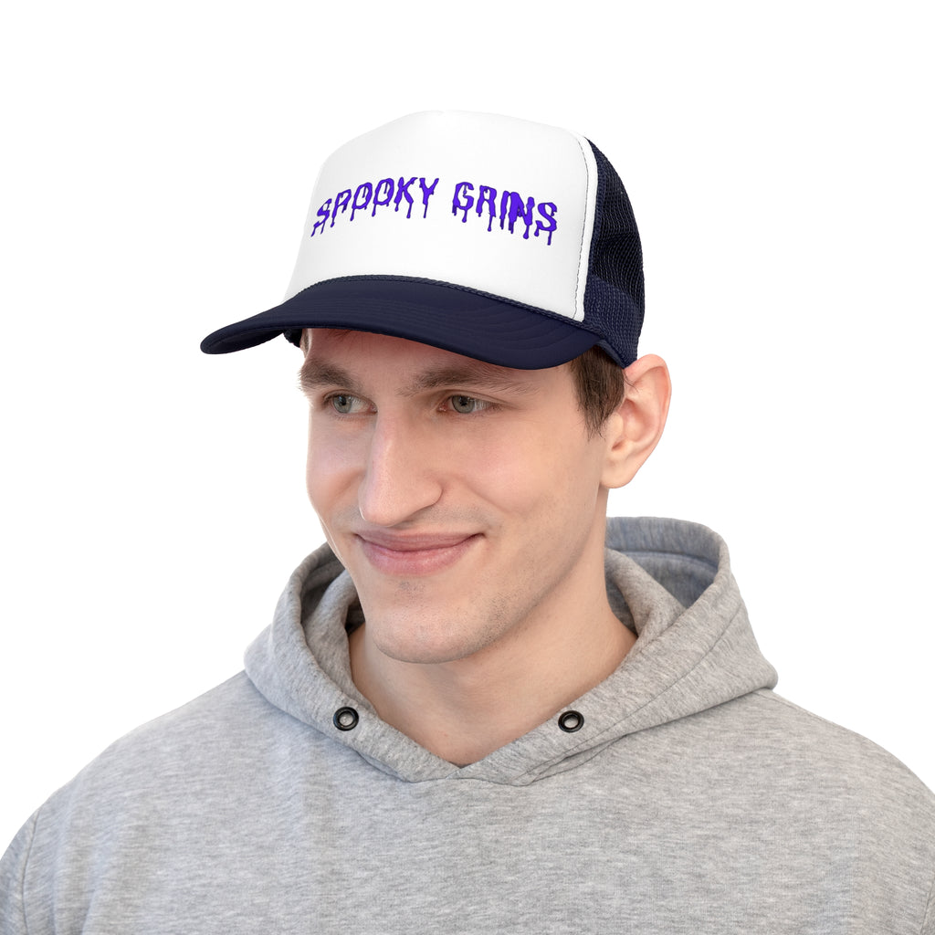 Spooky Grins Trucker Cap - Perfect for Halloween, Fun Events, Festivals, Outdoor Adventures, Unique Gift Option
