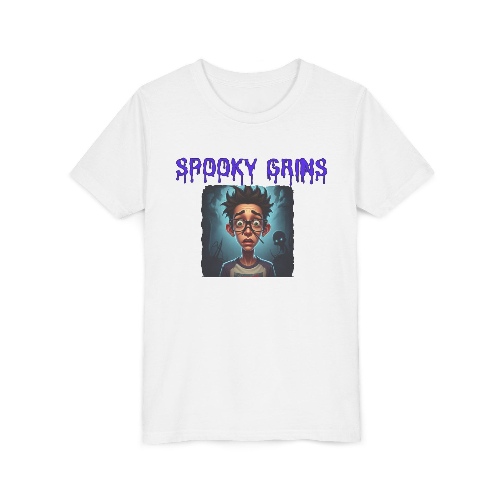 Youth Spooky Grins Tee, Halloween Shirt, Short Sleeve Graphic Tee, for Boys and Girls